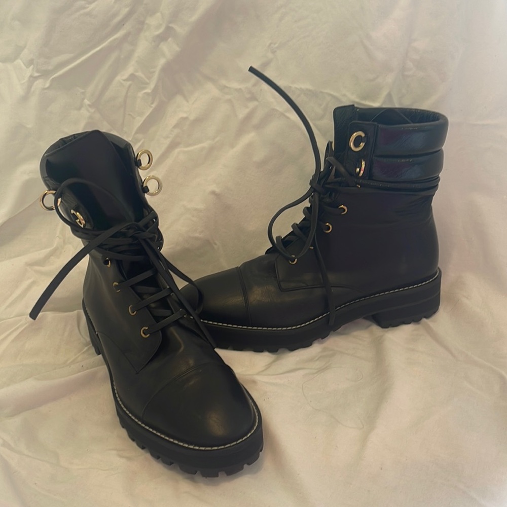 Stuart Weitzman Black LaceUp Boots size 10